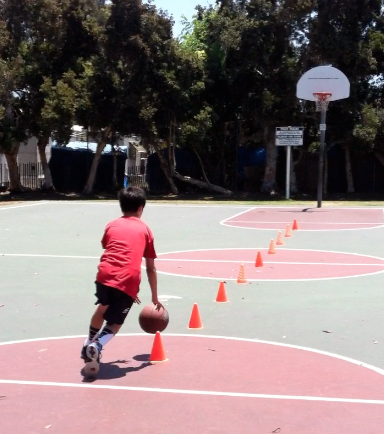 Private instruction — dribbling through cones