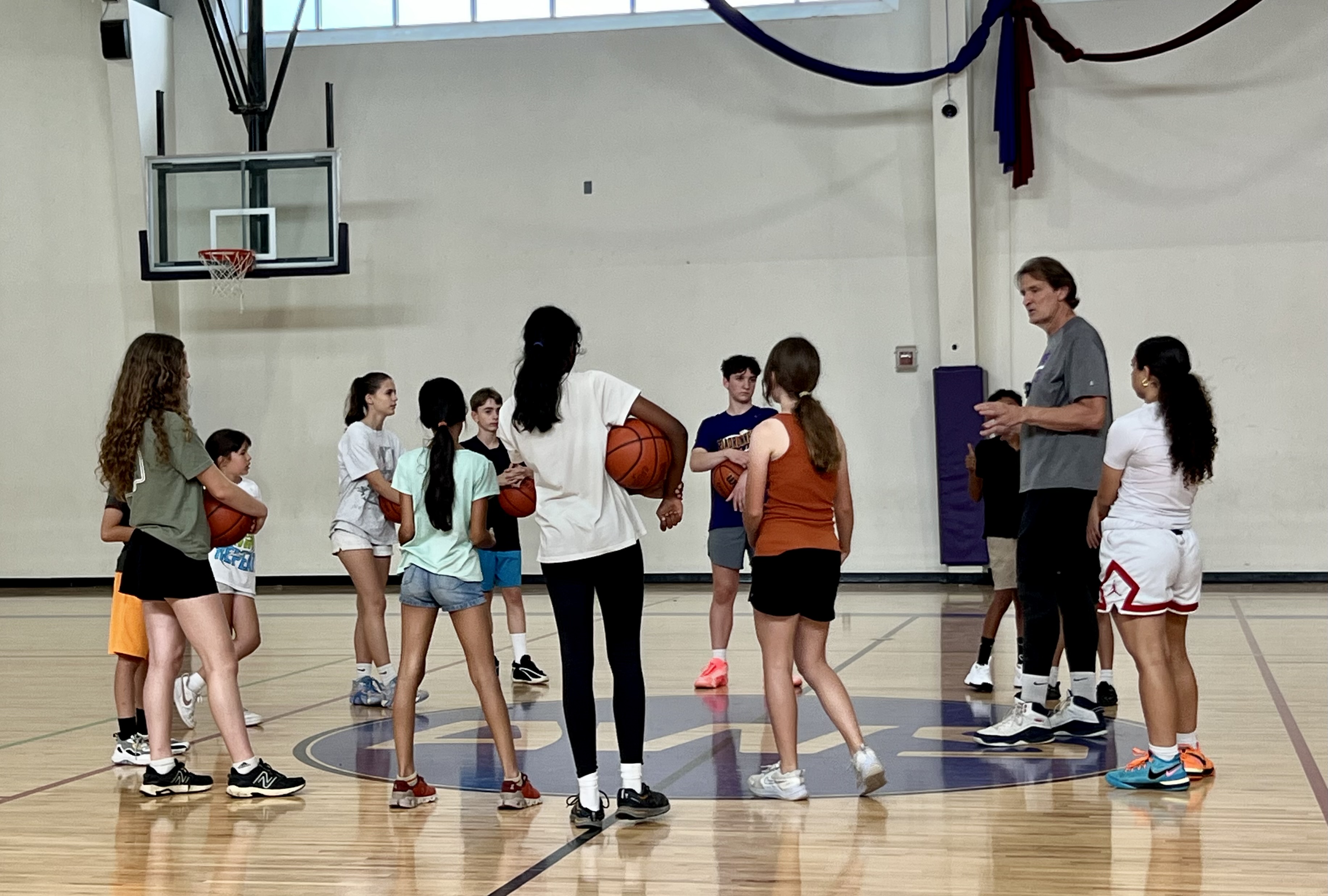 Coach Dave running a clinic at Austin Waldorf School