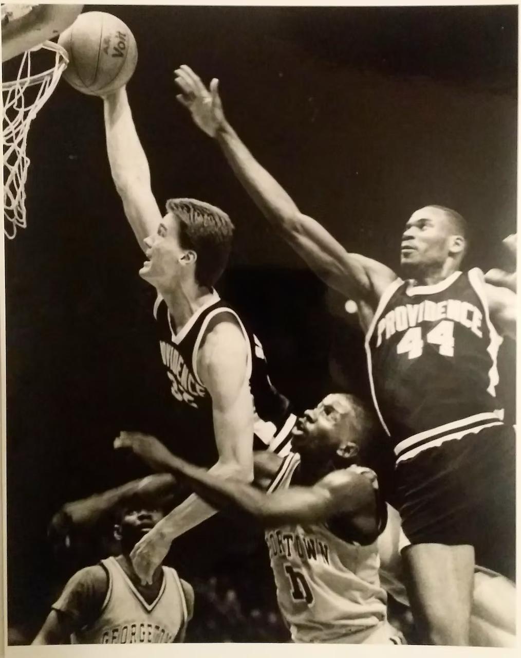 Dave Snedeker driving to the basket — Providence vs Georgetown, NCAA